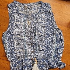 Boho American rag button up casual shirt. Size M.